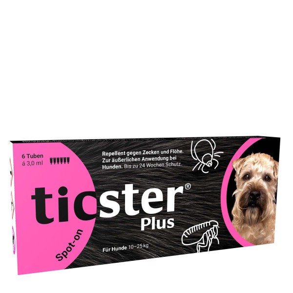 TICSTER Plus Spot-on Lösung für Hunde 10 - 25 kg 6 x 3,0 ml MHD 01.01.2024