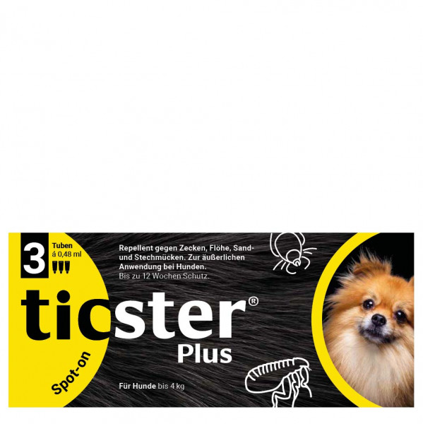 TICSTER Plus Spot-on Lösung für Hunde bis 4 kg 3 x 0,48 ml