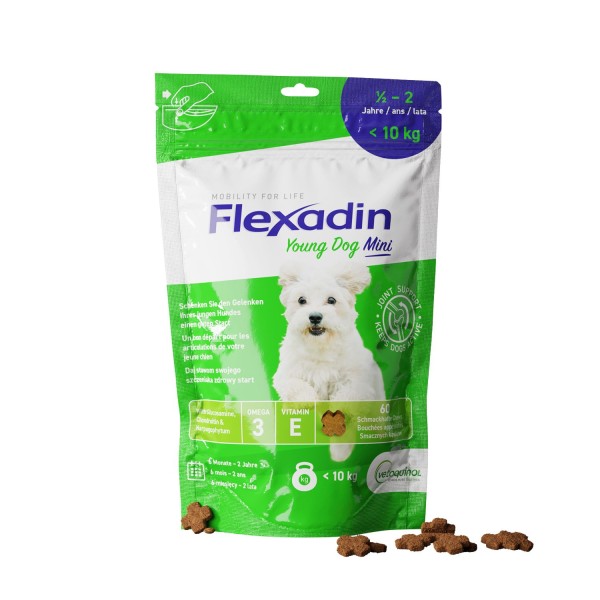 FLEXADIN Young Dog Mini 60 Chews MHD 01.07.2024