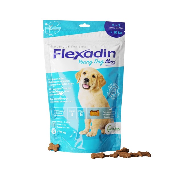 FLEXADIN Young Dog Maxi 60 Chews MHD 01.08.2024