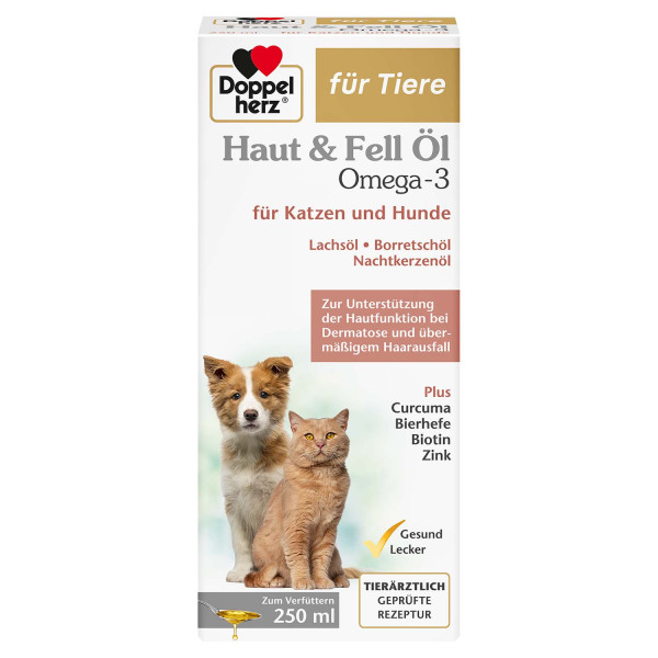Doppelherz Haut und Fell Öl Omega-3 für Hund und Katze 250ml